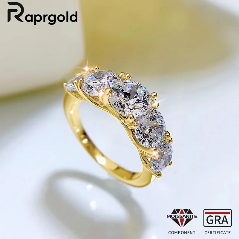 Raprgold кольцо из стерлингового серебра 925 пробы с муассанитом