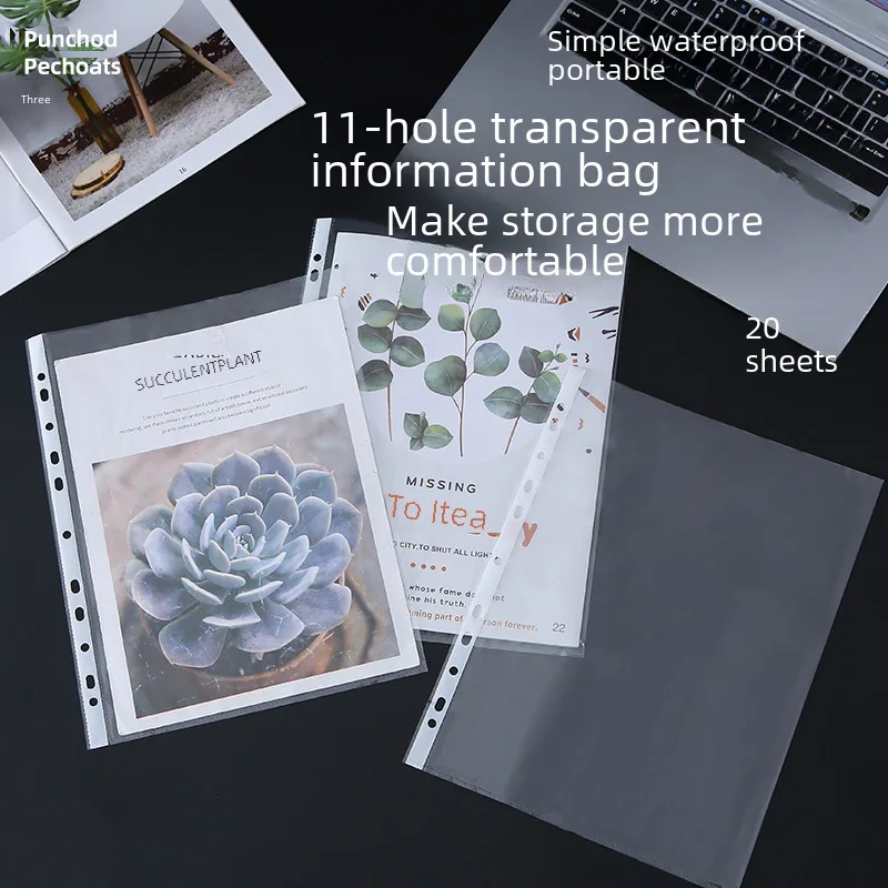 11 отверстий, прозрачные перфорированные папки для документов формата а4 - Фотография_4