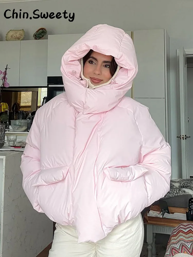 Теплые женские хлопковые стеганые пальто с капюшоном