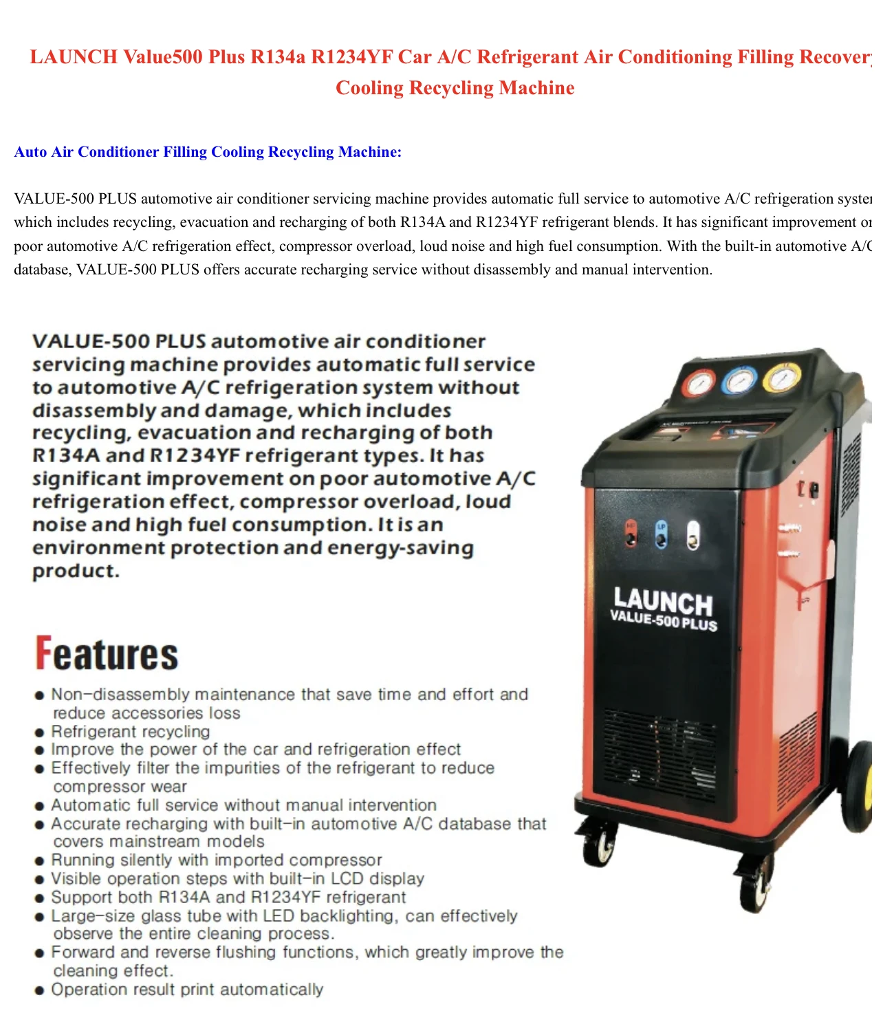 Wartość 500 plus r134a r1234yf автомобильный кондиционер - Фотография_3