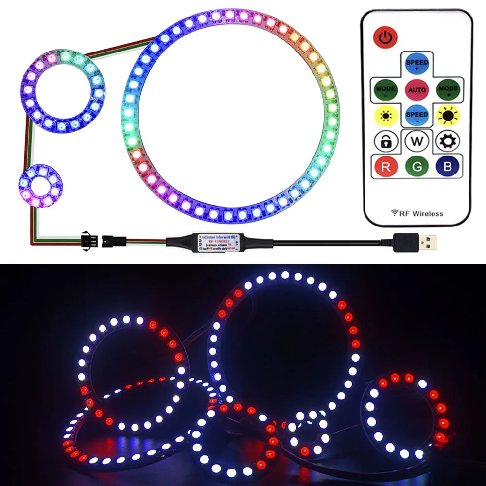 Пиксельное кольцо ws2812b 8/16/24/35/45led