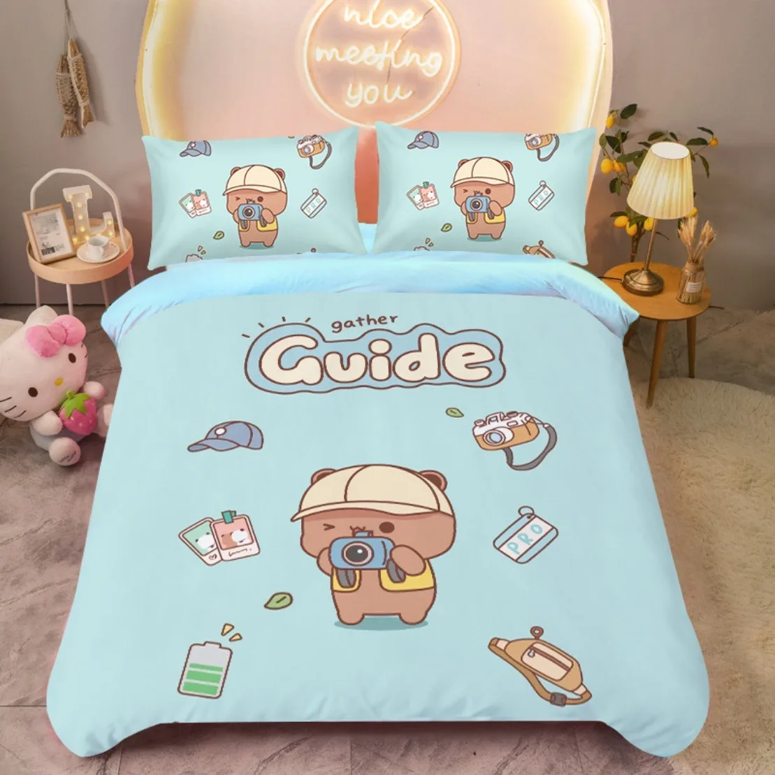 Прекрасный детский пододеяльник kawaii bubu и dudu - Фотография_4