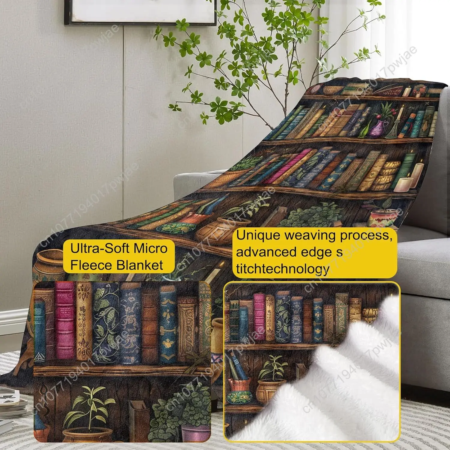 Винтажное одеяло для книжной полки - Фотография_3