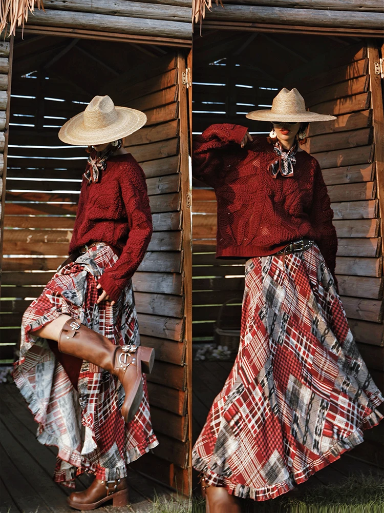 Tiyihailey-женская длинная юбка макси с эластичной резинкой на талии - Фотография_5