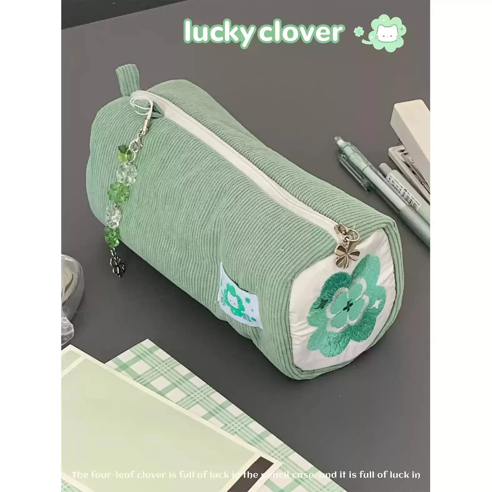 Пенал lucky clover-милая канцелярская сумка kawaii для студентов - Фотография_6