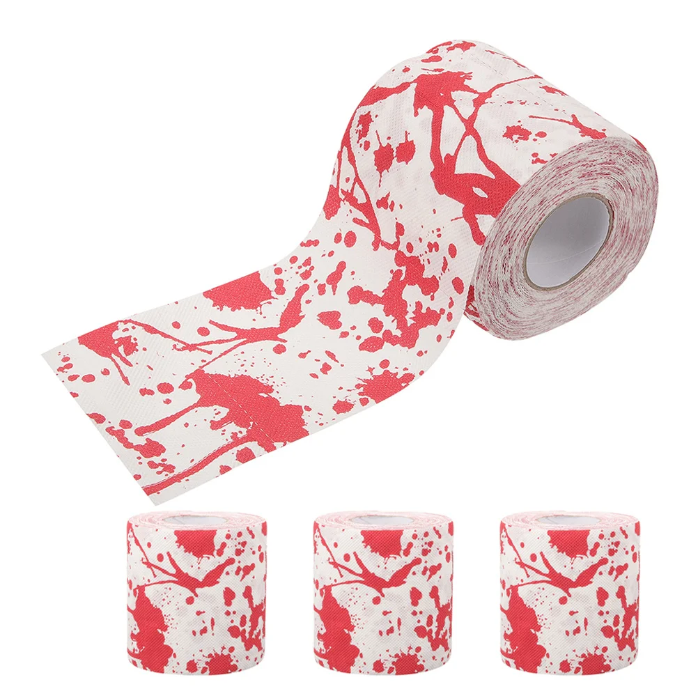 4 рулона туалетной бумаги с кровавым отпечатком руки на хэллоуин - Фотография_6
