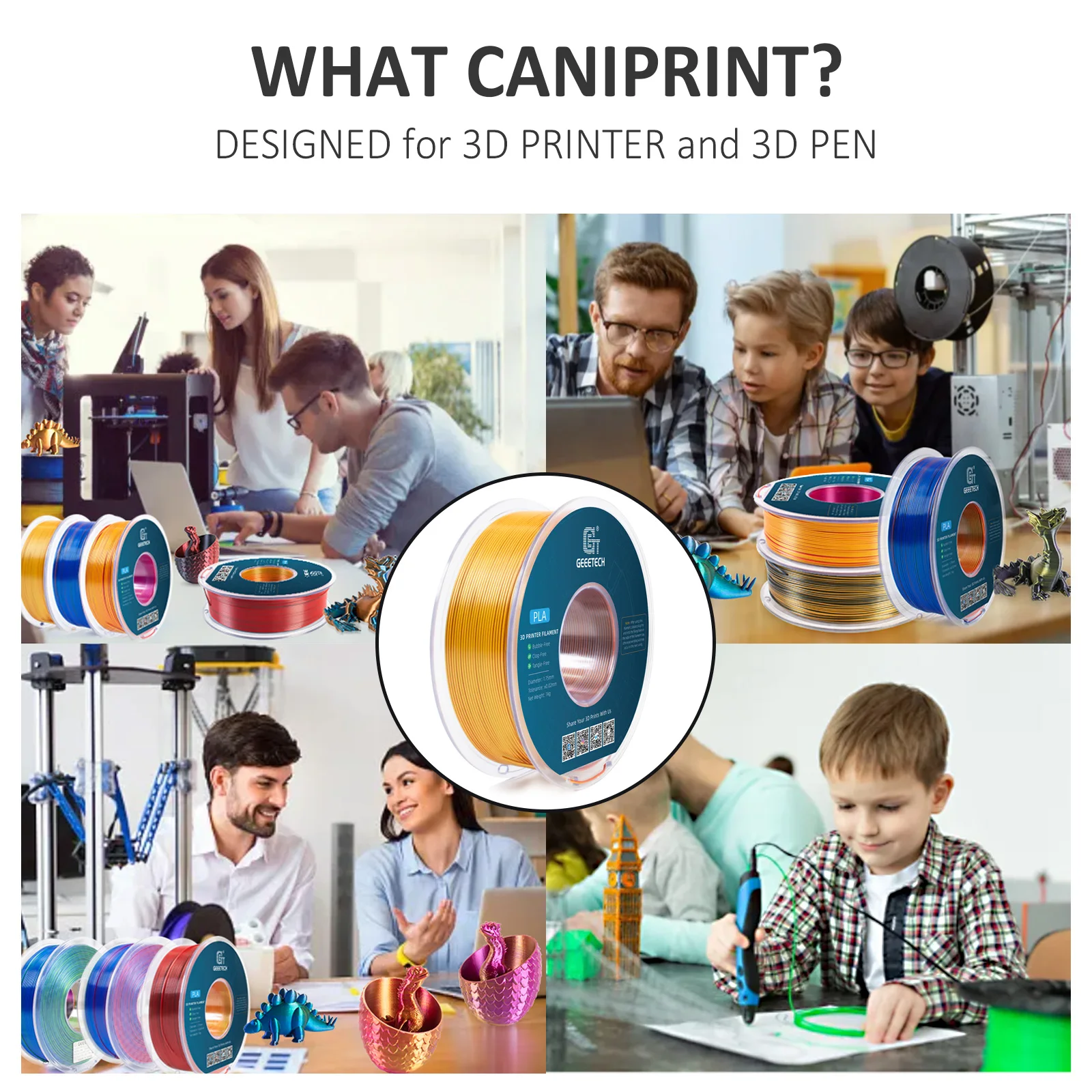 Трехцветная шелковая нить geeetech pla - Фотография_6