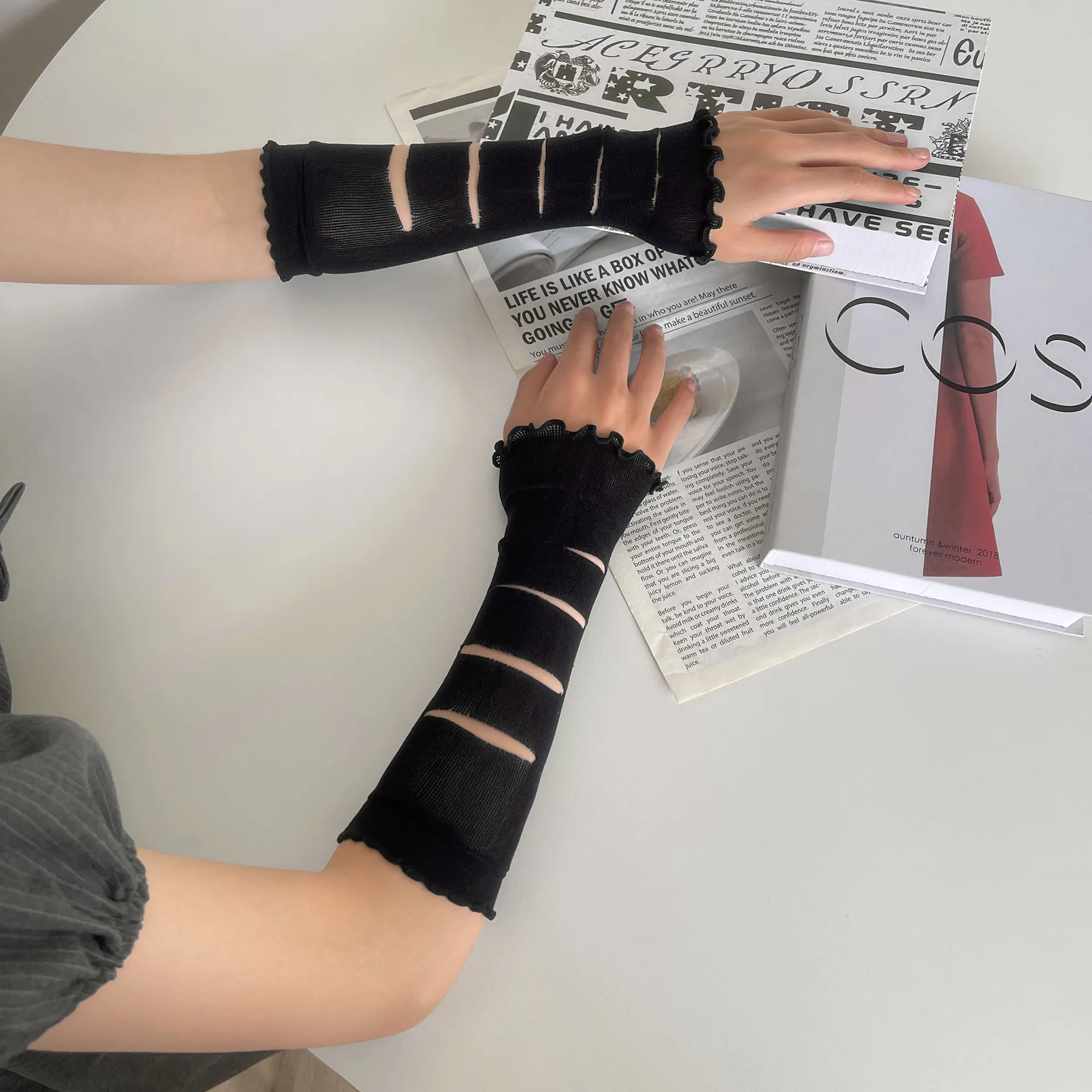 Рваные кружевные солнцезащитные консилеры в стиле жевателя для девочек jk