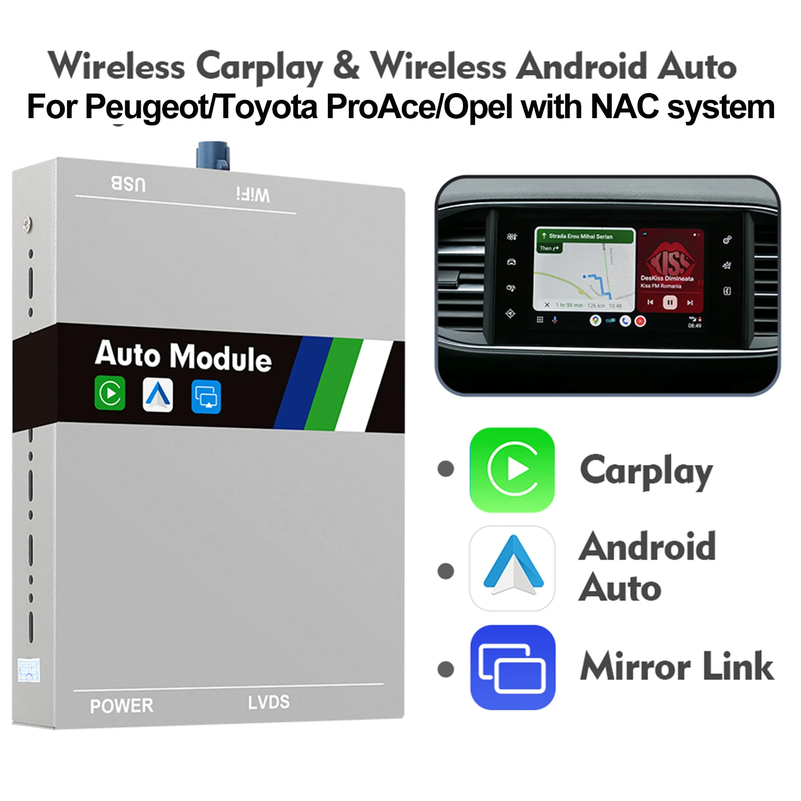 Беспроводной carplay android auto
