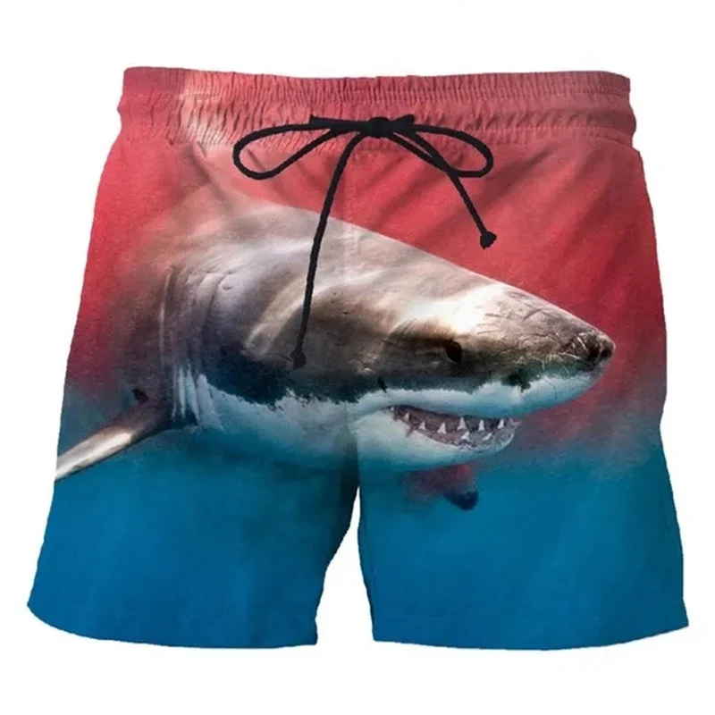 Модные гавайские пляжные шорты с рисунком акулы - Фотография_4