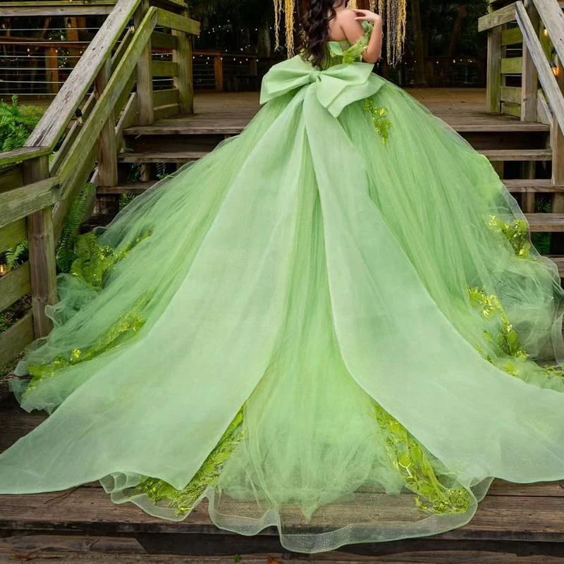 Блестящие платья quinceanera с открытыми плечами шалфея