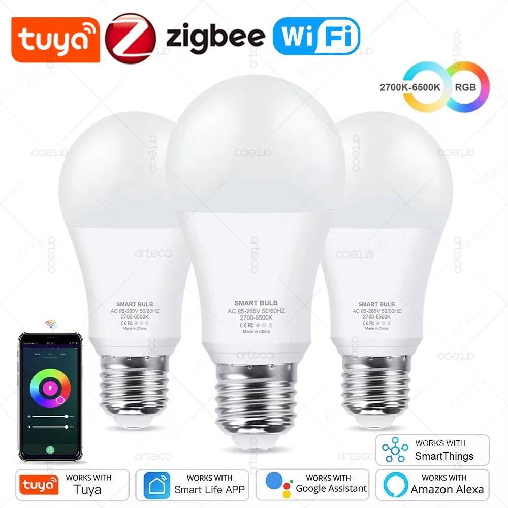 Светодиодные лампы tuya e27 zigbee