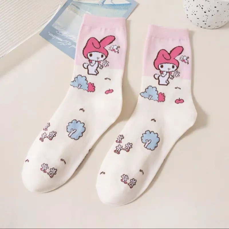 Женские носки sanrio hello kitty с рисунком my melody - Фотография_5