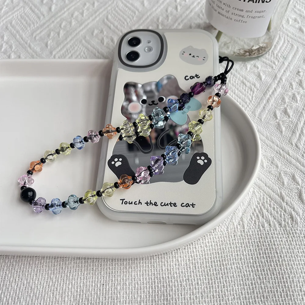 Ремешок для сотового телефона с прозрачными бусинами - Фотография_4