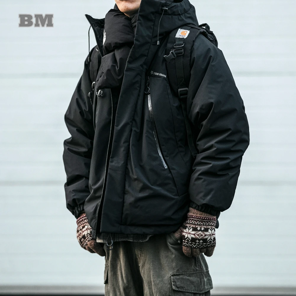 Зимняя японская высококачественная пуховая куртка в стиле ретро