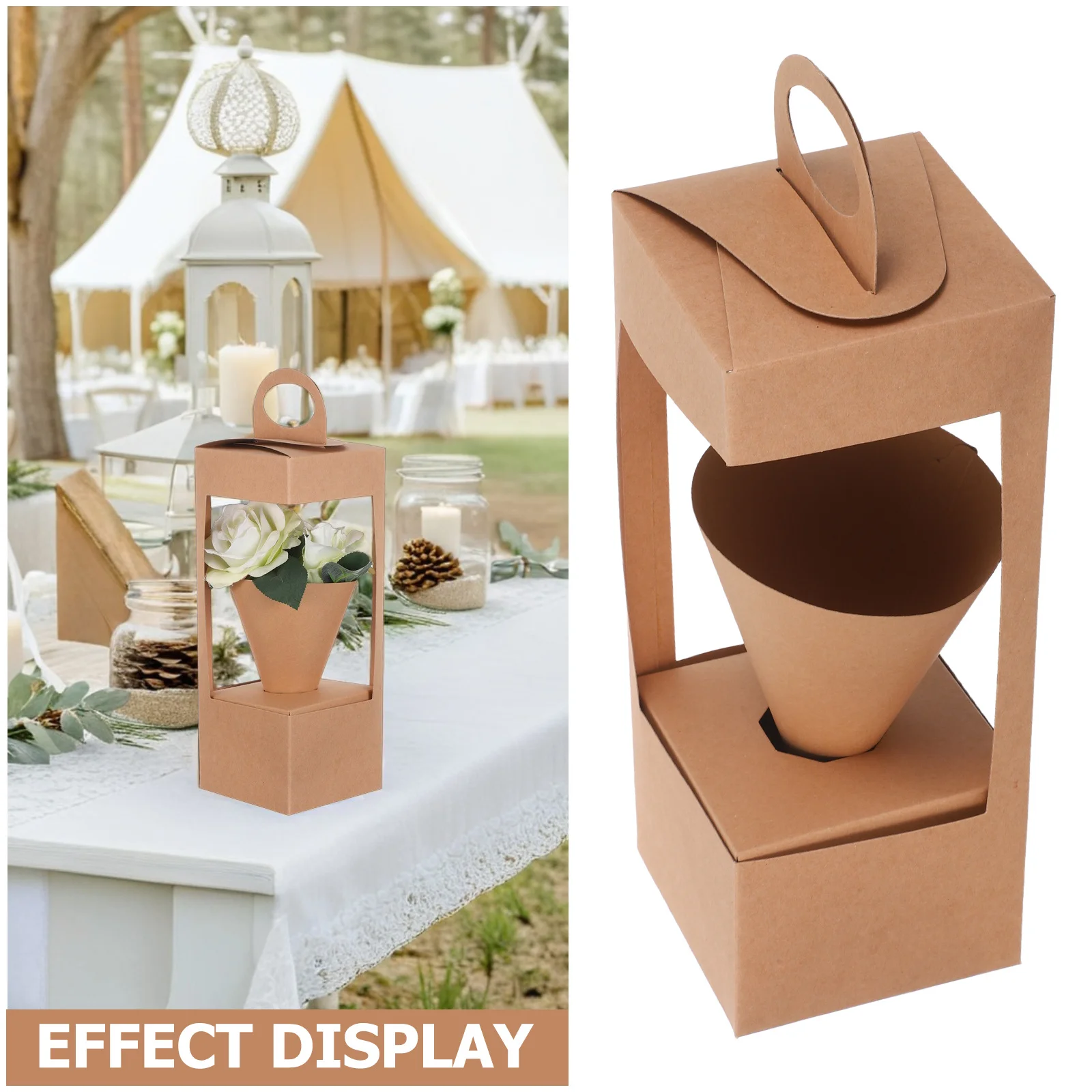 Бумажная цветочная корзина с ручками - Фотография_4