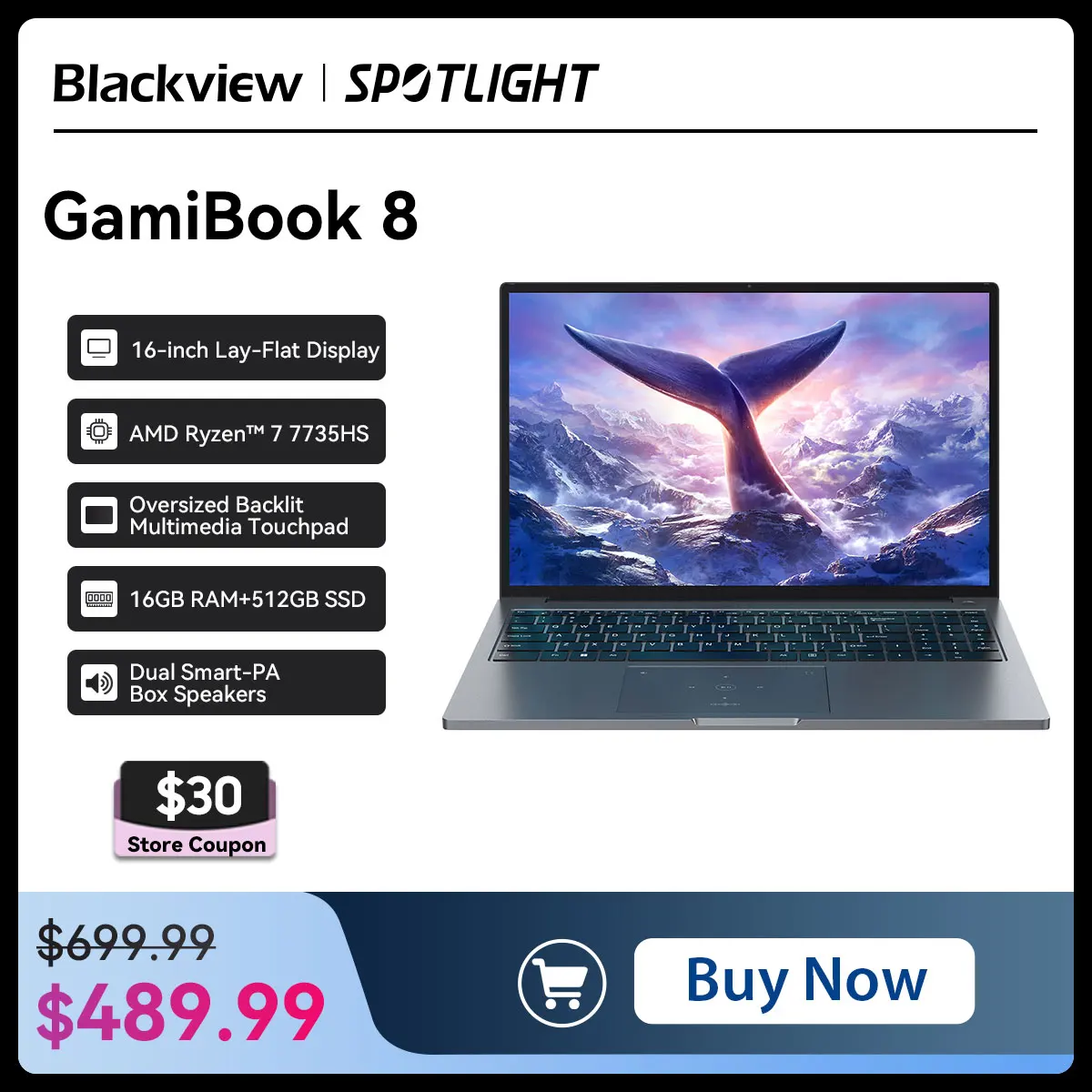Ноутбук blackview gamibook 8 с диагональю 16 дюймов