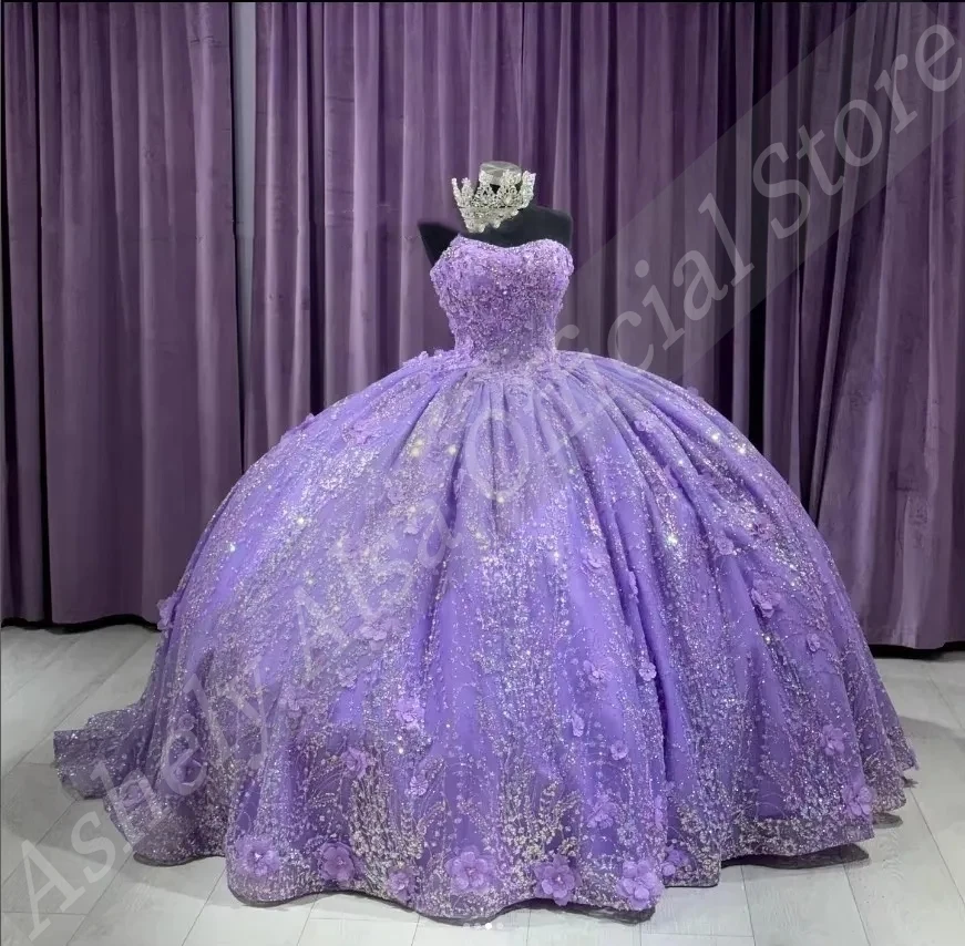 Роскошные сиреневые платья quinceanera - Фотография_4