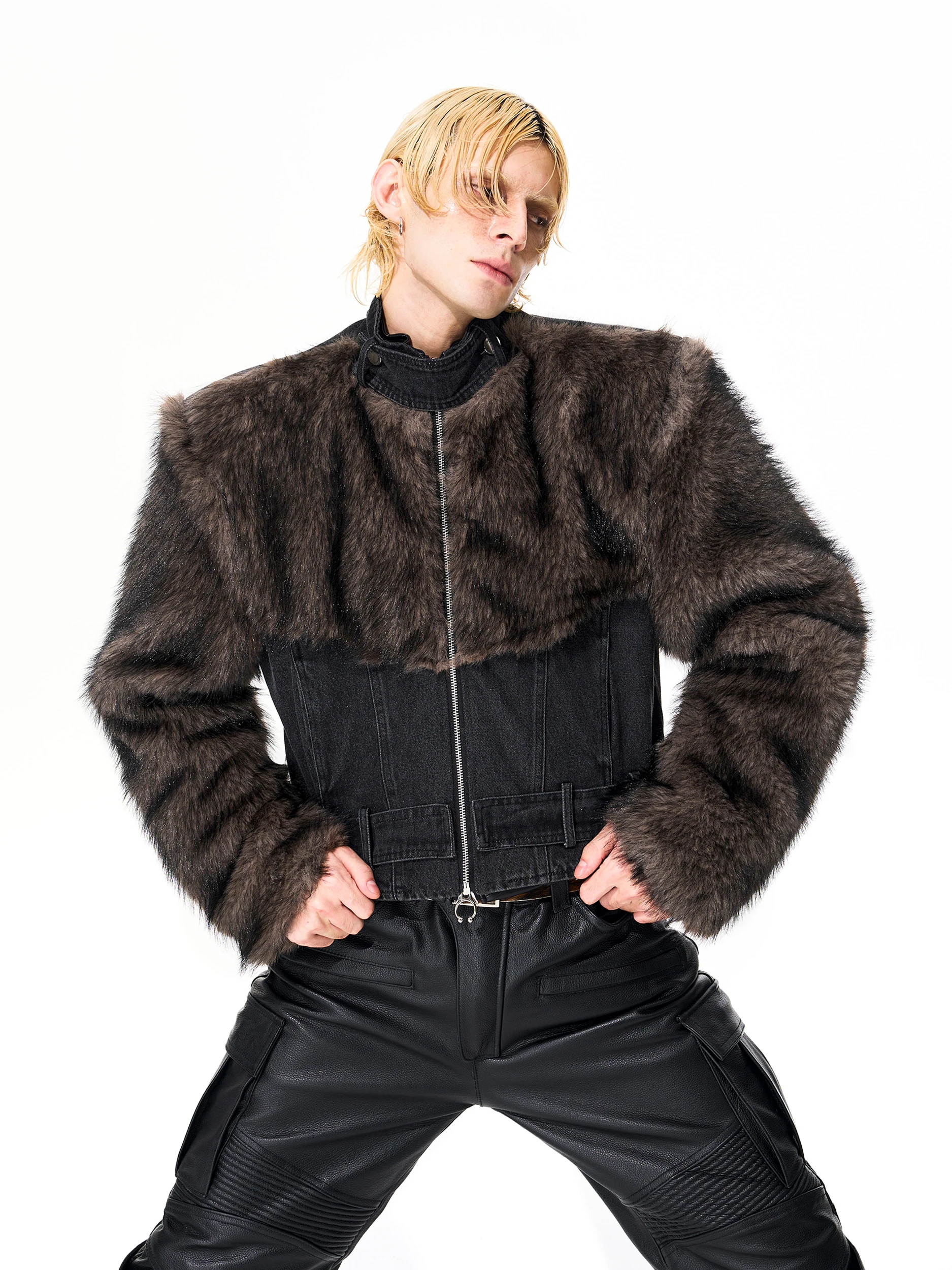 Мужские зимние новые модные джинсовые - Фотография_2