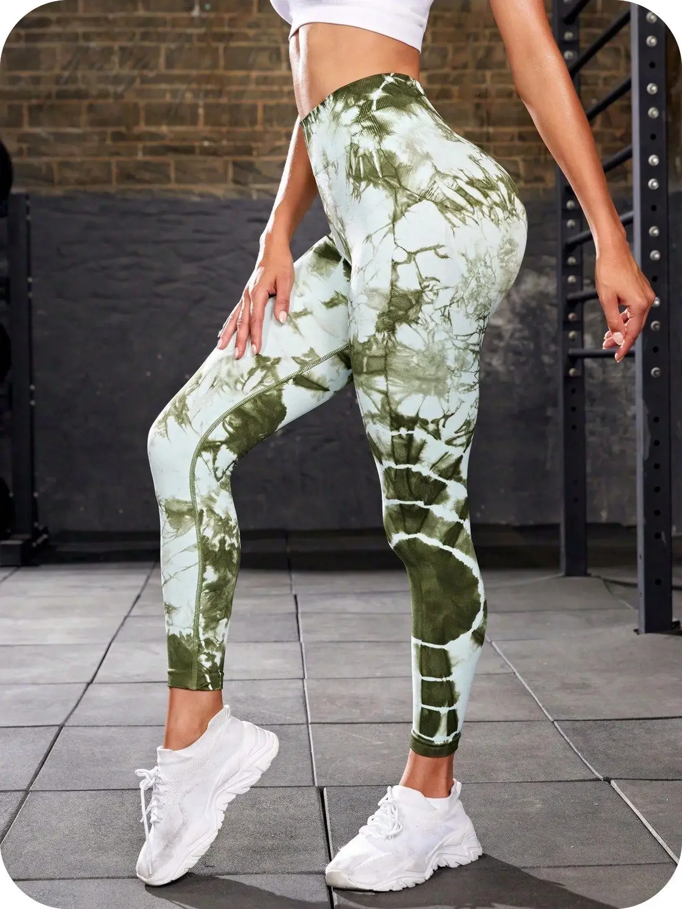 Брюки для йоги tie dye с высокой - Фотография_4