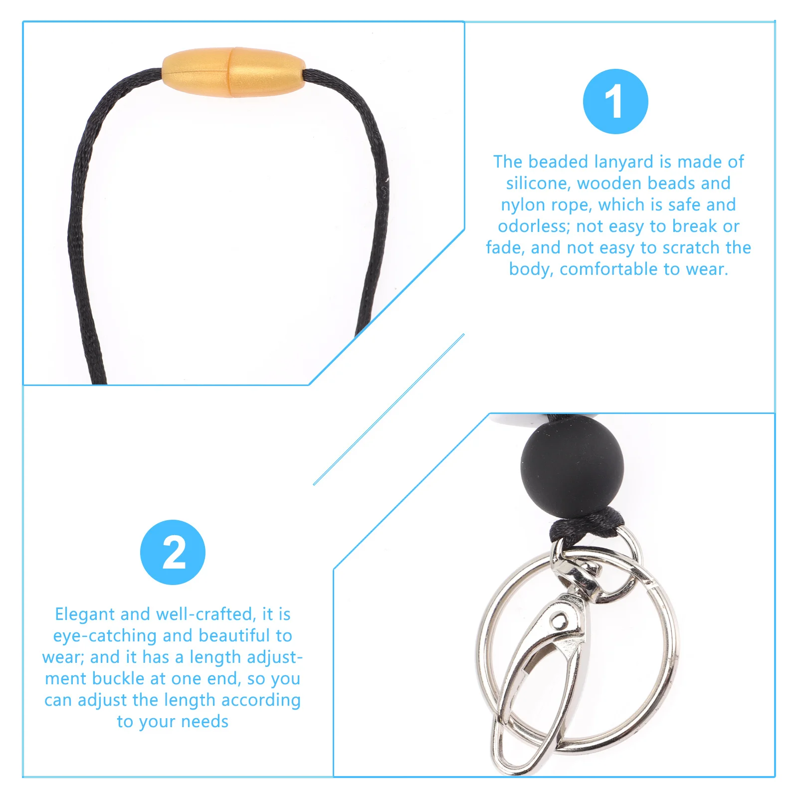 Держатель для ожерелья с ремешком и бисером