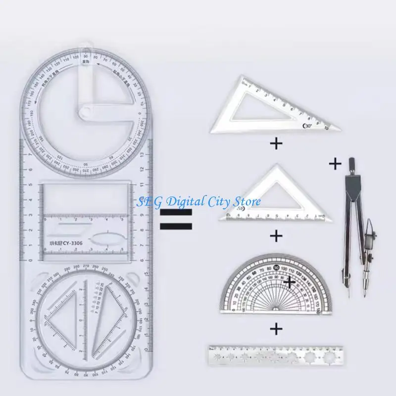 U75b 3 pcs геометрическая линейка