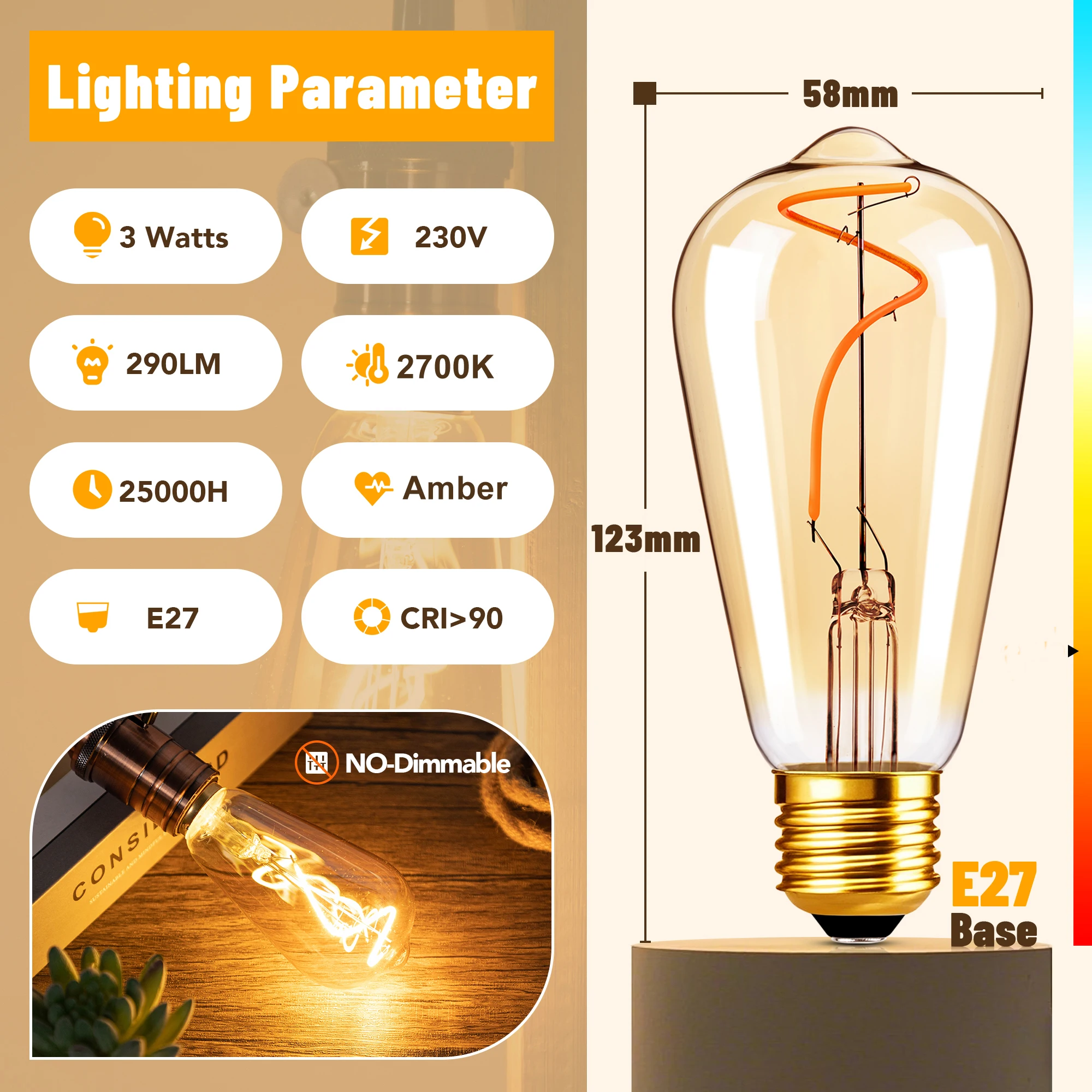 Светодиодная винтажная лампа edison - Фотография_2