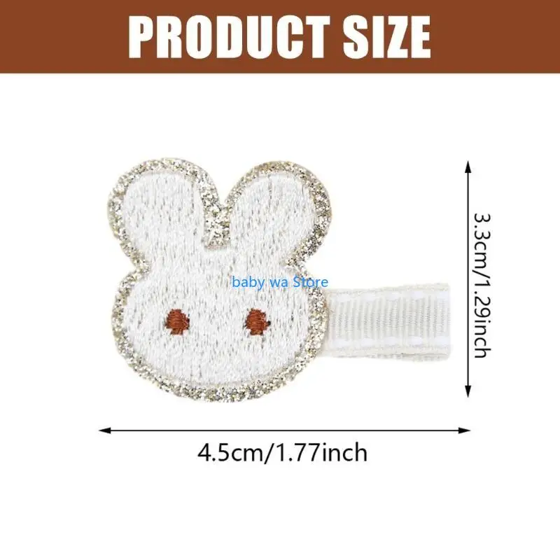 Милые заколки для волос с вышивкой кролика - Фотография_6