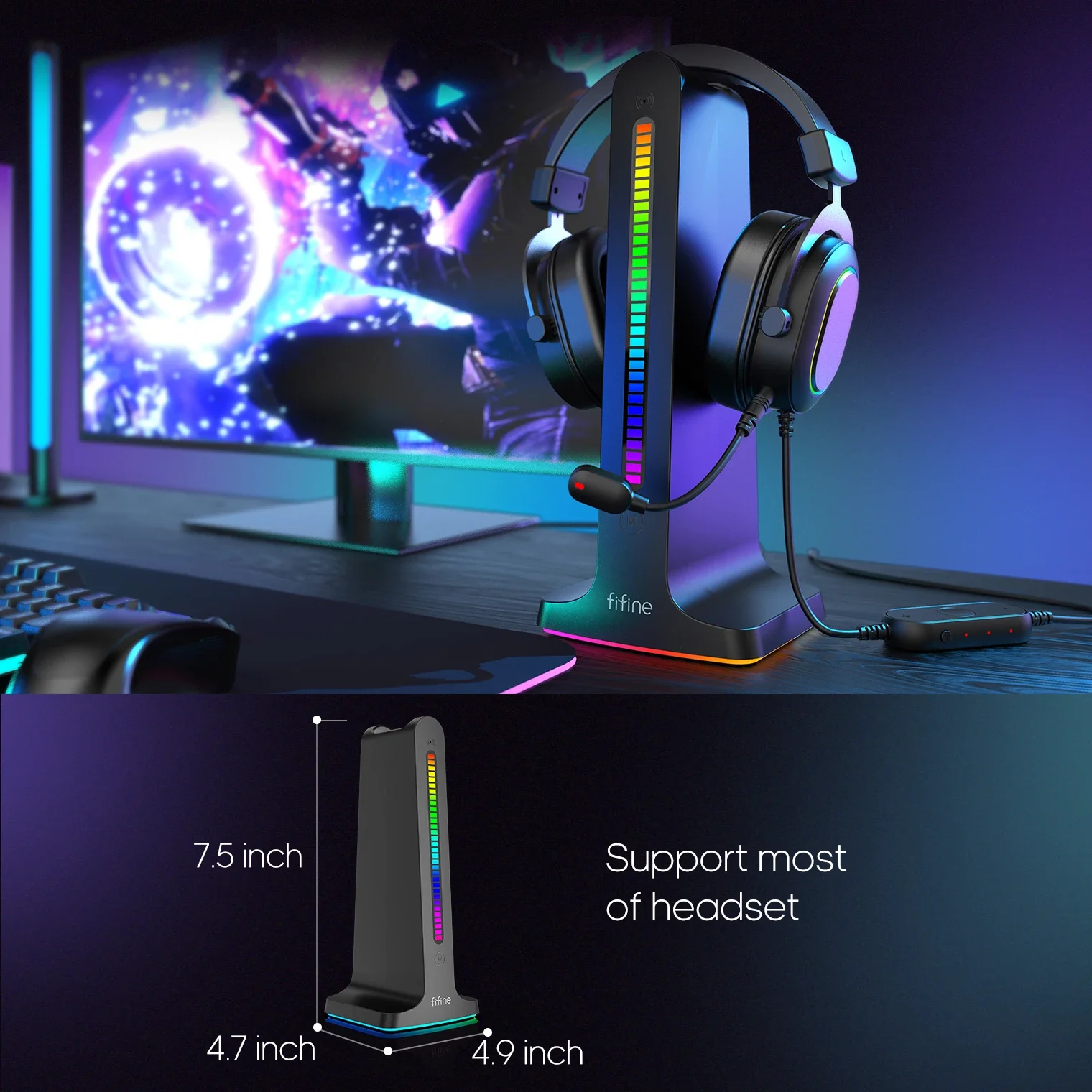 Верхняя подставка для наушников rgb - Фотография_5
