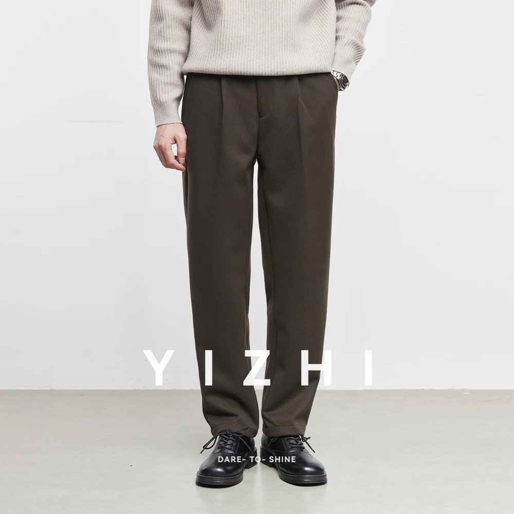 Модные мужские повседневные брюки из утепленной шерсти