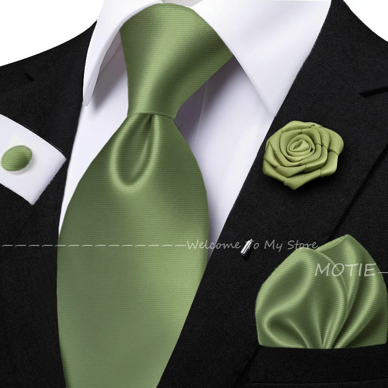 Мужской однотонный комплект галстуков для мусора - Фотография_3