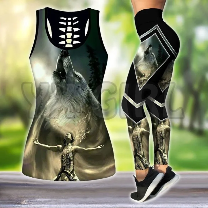 Женская майка с 3d принтом и легинсы - Фотография_2