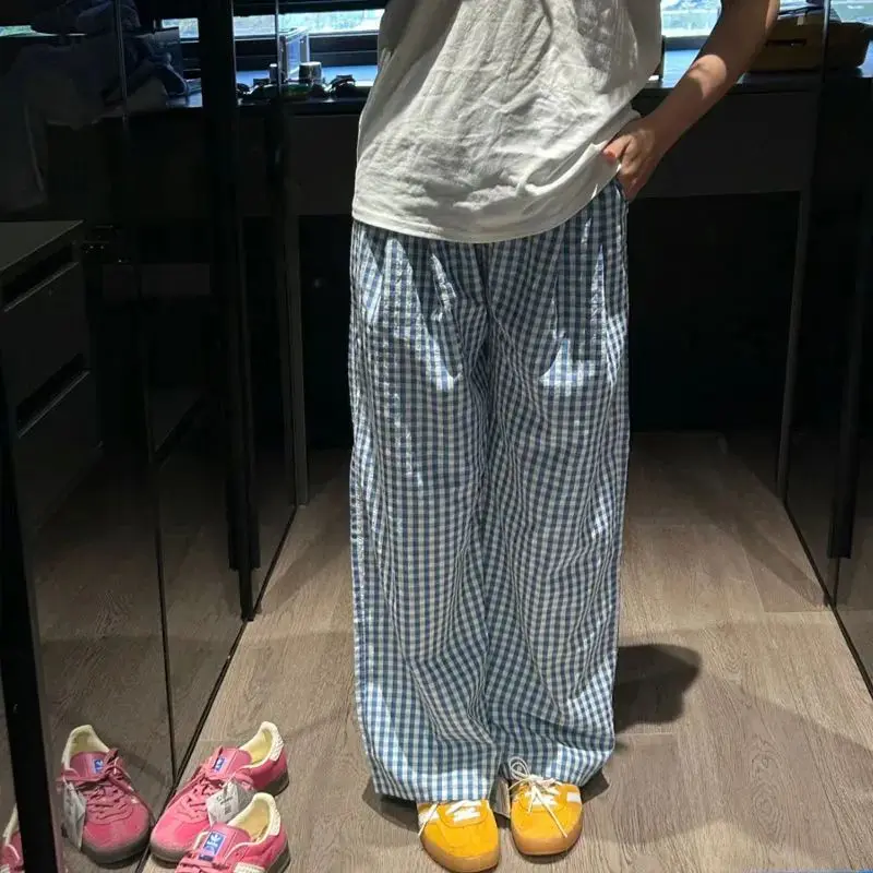 Deeptown винтажные женские повседневные брюки в клетку y2k harajuku - Фотография_2