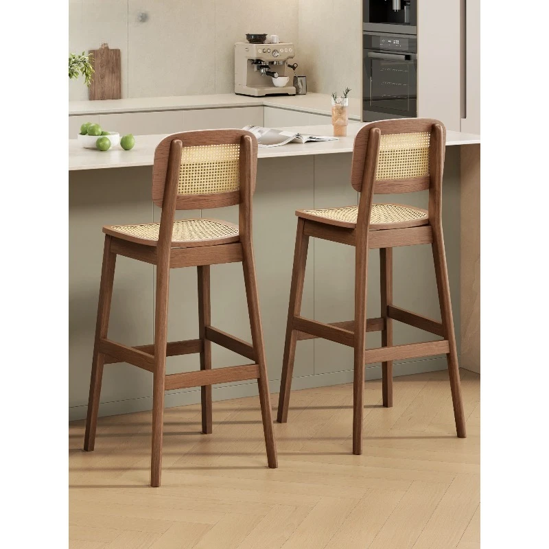 Скандинавский барный стул из цельного дерева - Фотография_2