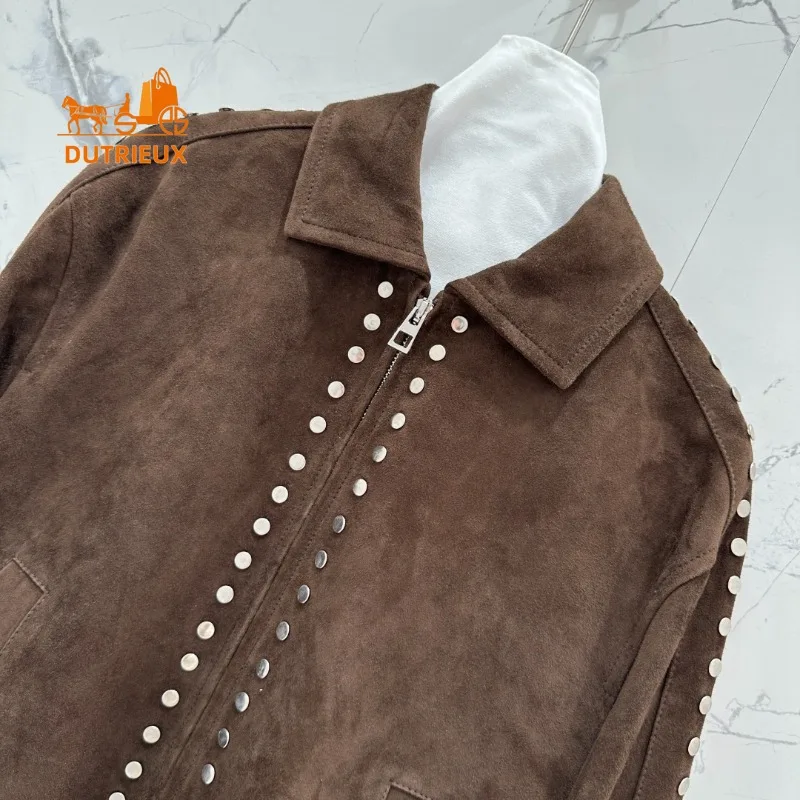 Года, зимняя тяжелая замшевая куртка с лацканами - Фотография_4