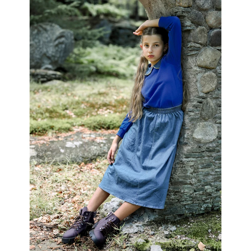 Ali plus aw25 джинсовый свитер с воротником - Фотография_6