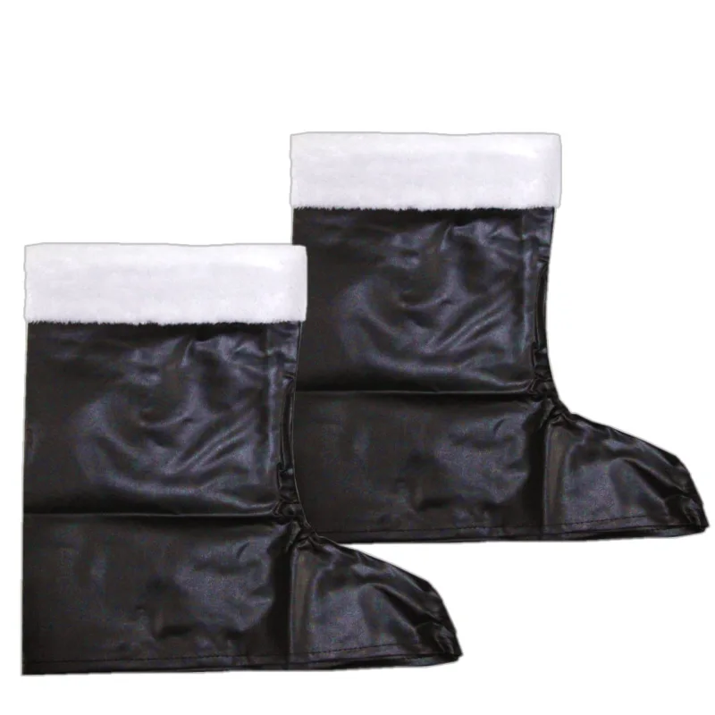 Чехлы для ботинок санта-клауса из искусственной кожи с белой бахромой