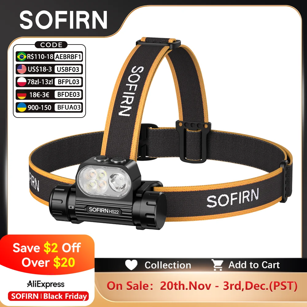 Налобный фонарь sofirn hs22