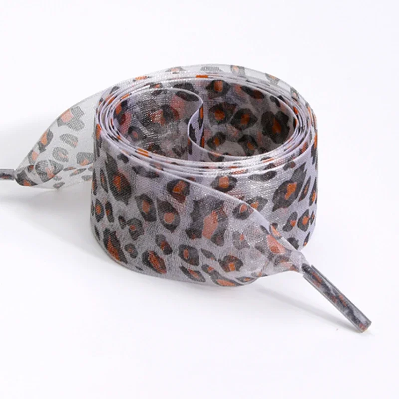 1 пара модных изысканных шнурков с леопардовым принтом для белых туфель - Фотография_6