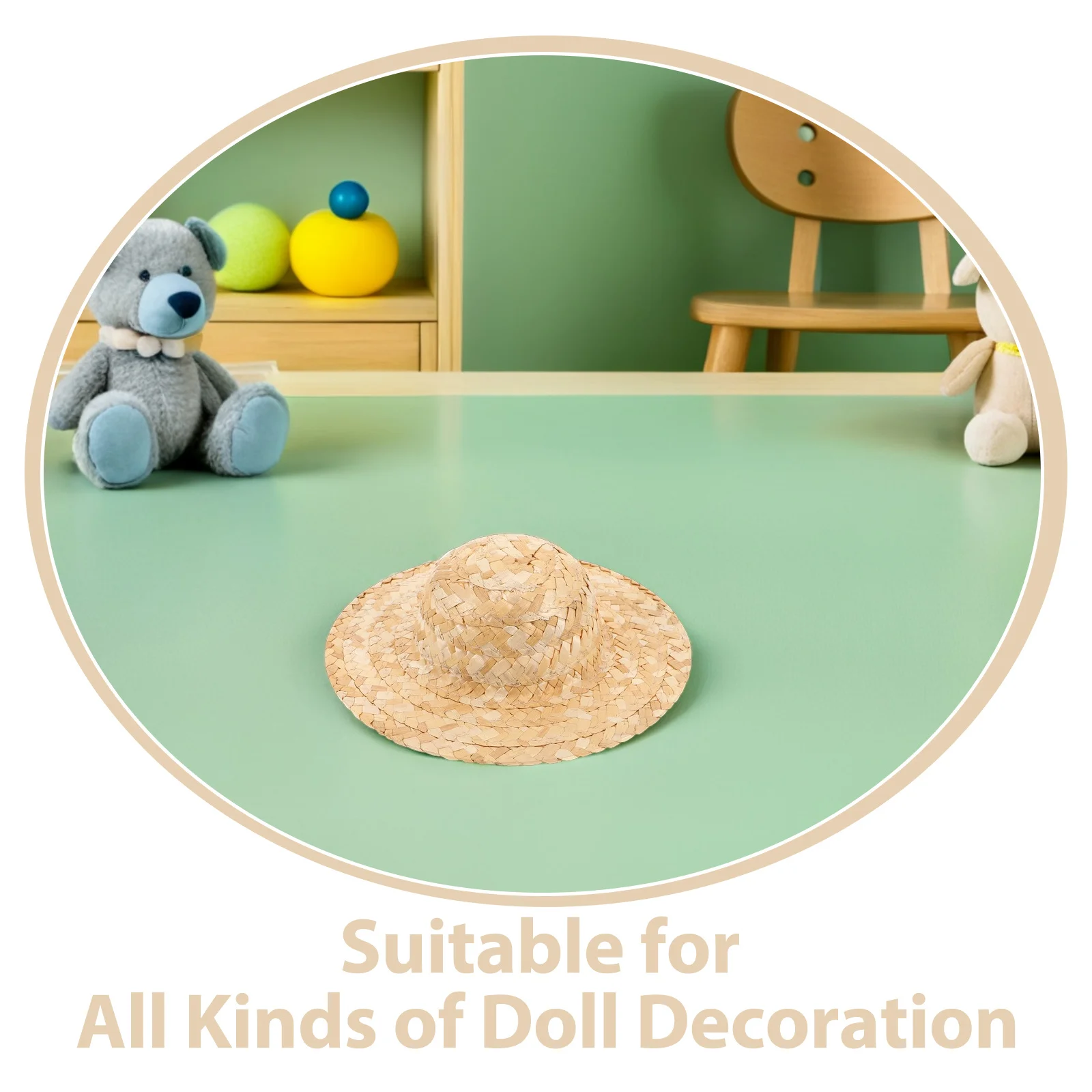 Мини-сомбреро, тканые шапки из натуральной соломы для творческих поделок - Фотография_2