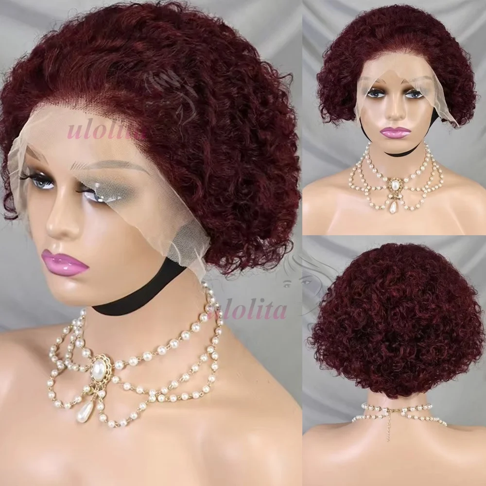 99j burdungy13x4 pixie cut curly - Фотография_5