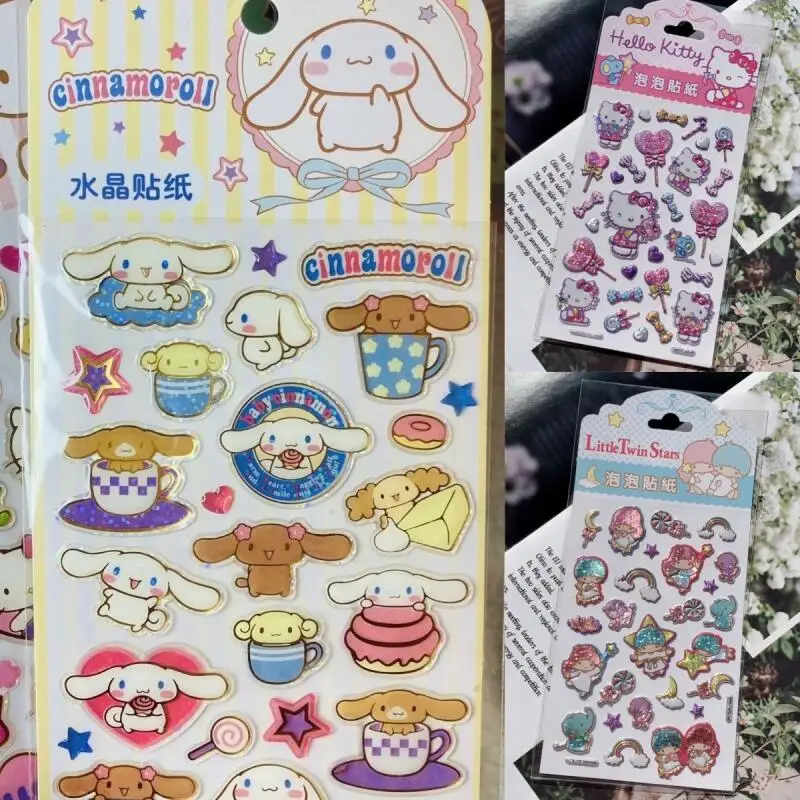 Мягкая клейкая наклейка mocha cinnamoroll hello kitty little twinstars