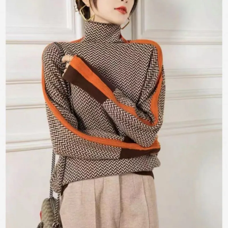 Женский свитер, вязаная водолазка