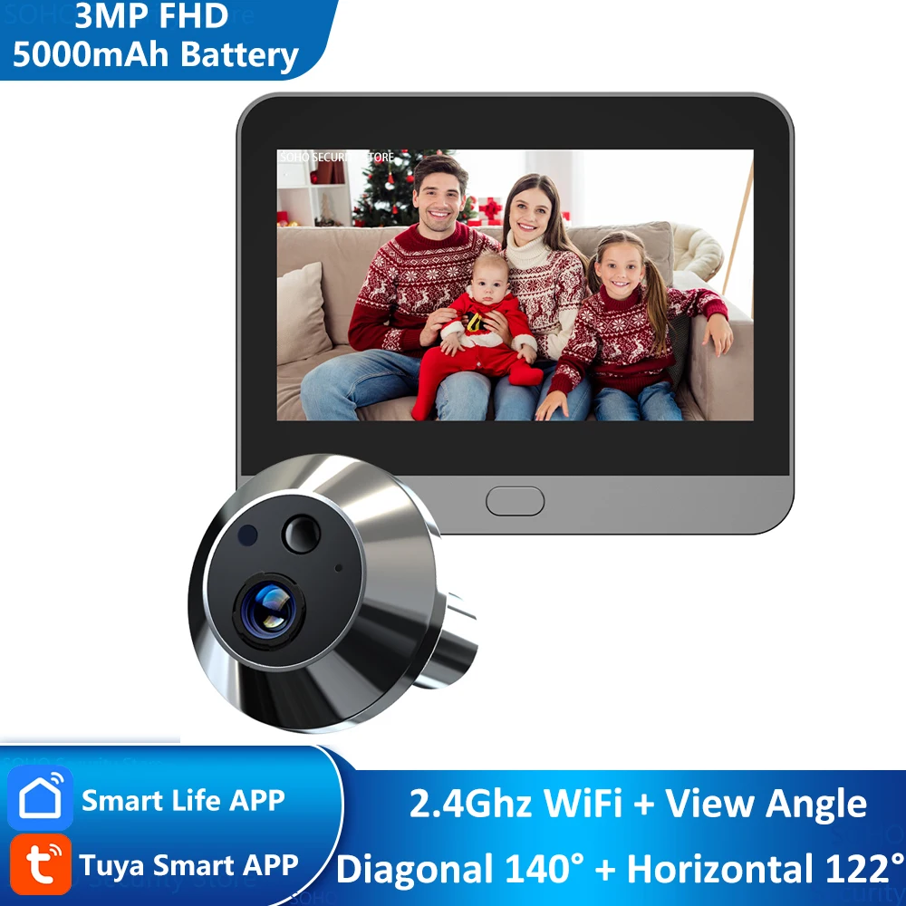 Tuya smart 3mp 140° широкоугольный