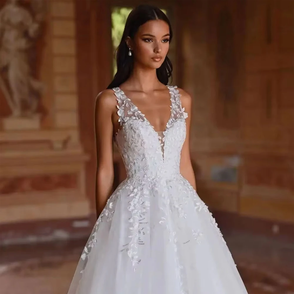 Сексуальные женские свадебные платья с v-образным вырезом - Фотография_2