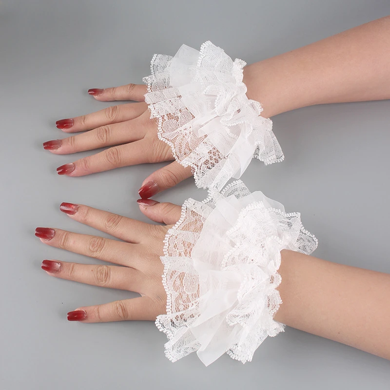 Короткие многослойные кружевные искусственные рукава для девочек - Фотография_2