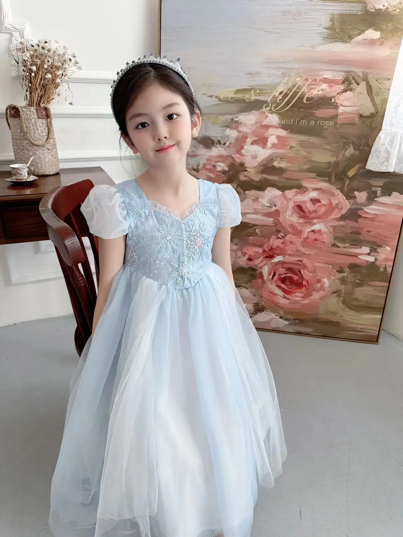 Вышитые платья для девочек эльзы для детей - Фотография_2