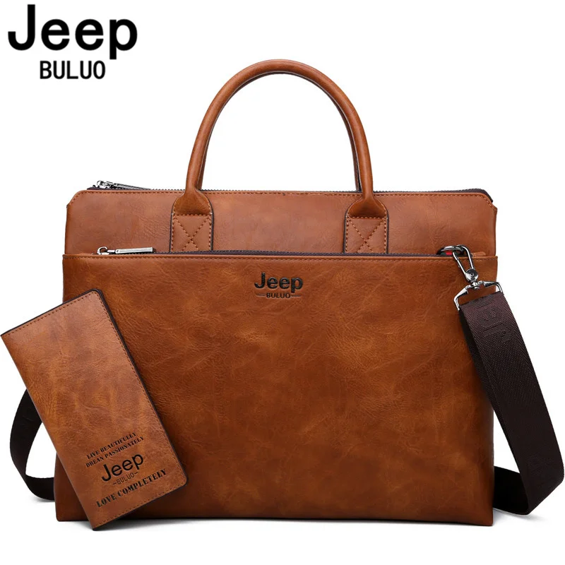 Мужской комплект сумка и кошелек jeep buluo