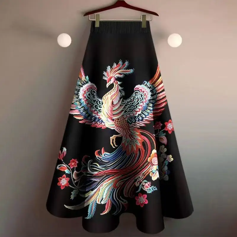 Женская юбка с принтом феникса - Фотография_2