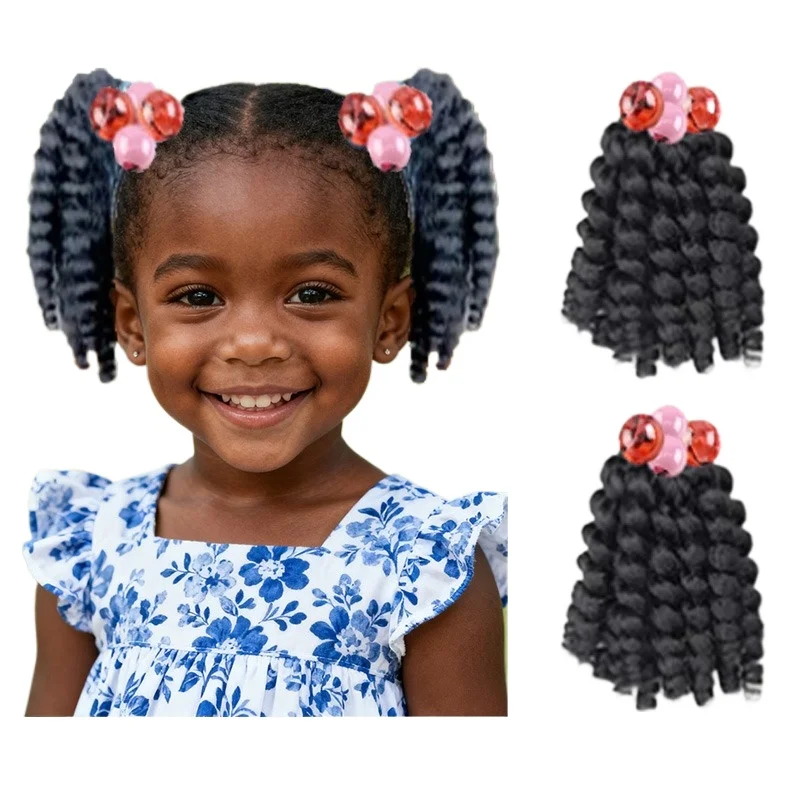 Детский плетеный хвост с эластичными шариками из бисера - Фотография_3